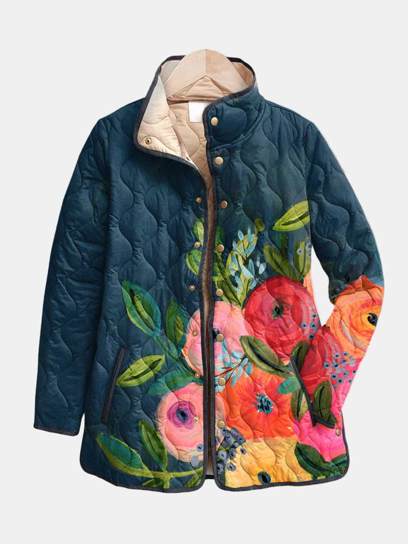 Sygan | Vintage Floral Print Quilted Jacket