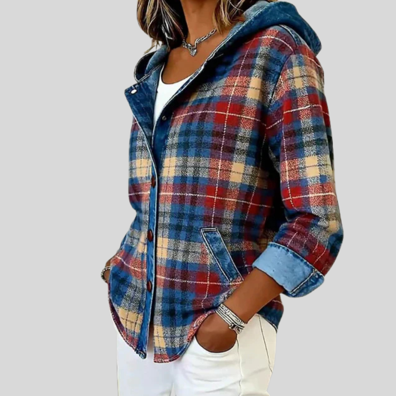 Naria | Hooded Checked Shacket