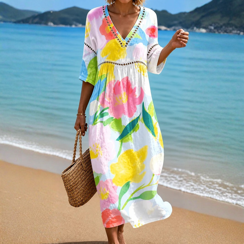 Paolet | Colourful Floral Midi Dress