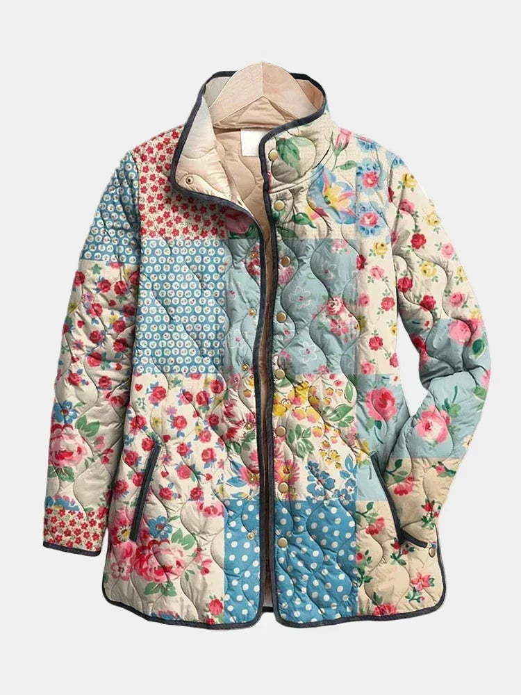 Hissica | Charming Floral Quilted Jacket For