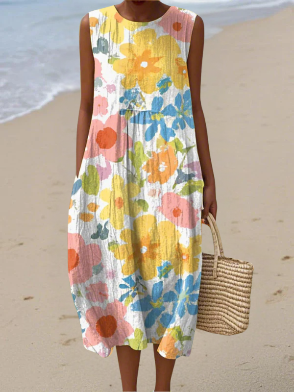 Amily | Pastel Floral Midi Dress