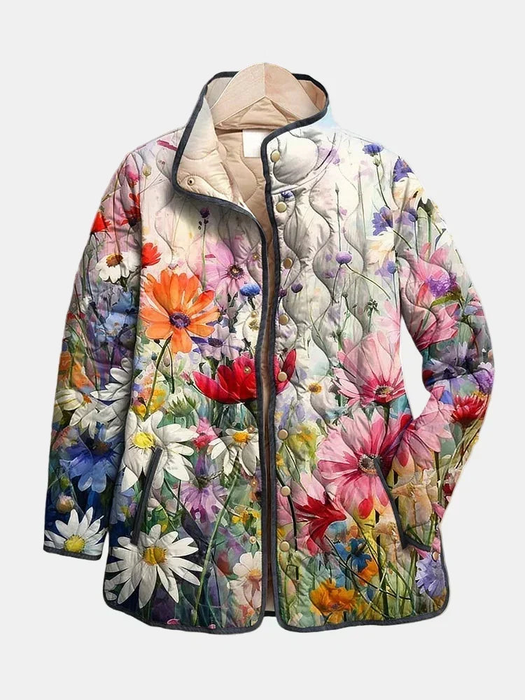 Parlett | Charming Vintage Floral Print Quilted Jacket