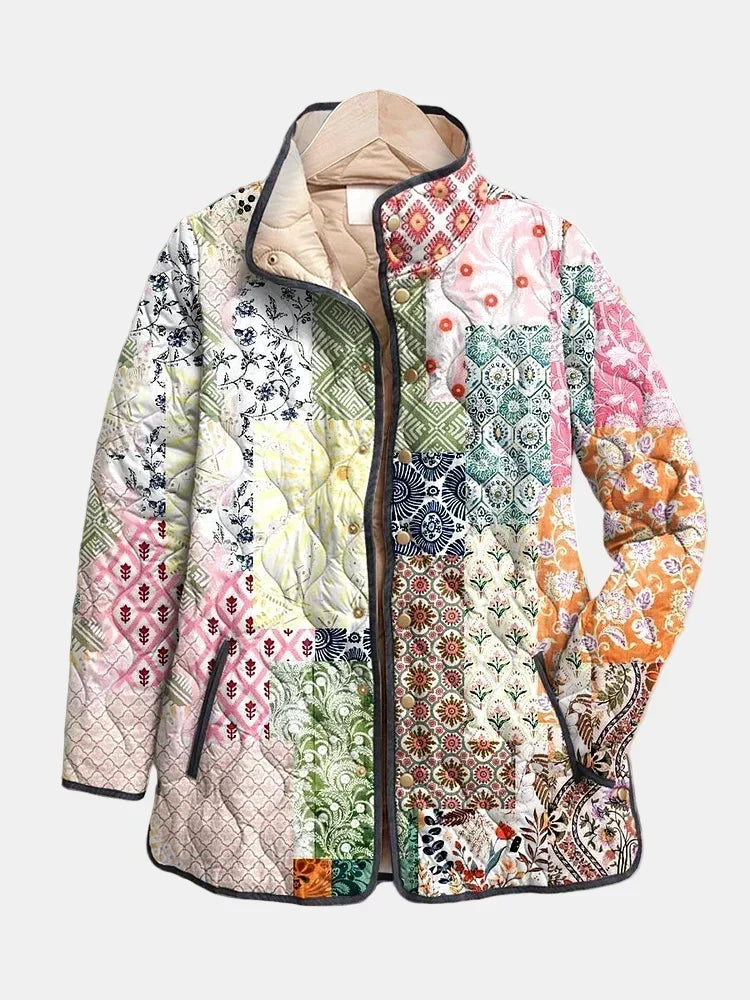 Frnor | Casual Floral Print Quilted Jacket