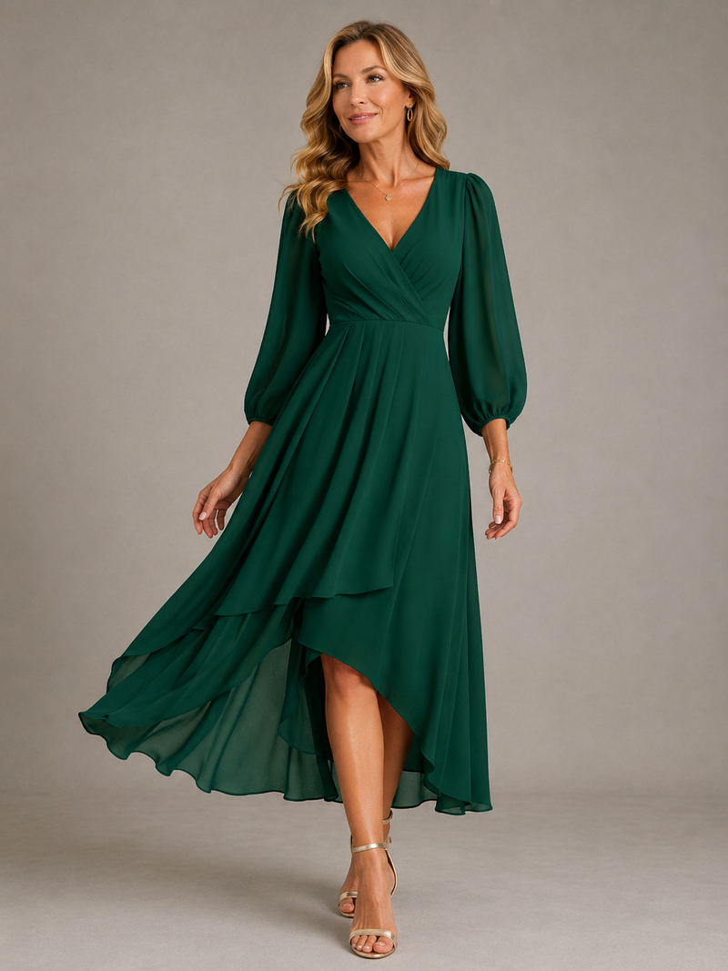 Phthleen | Elegant V-Neck Maxi Dress