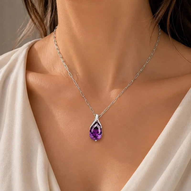 Lisie | Geometric Teardrop Pendant Necklace