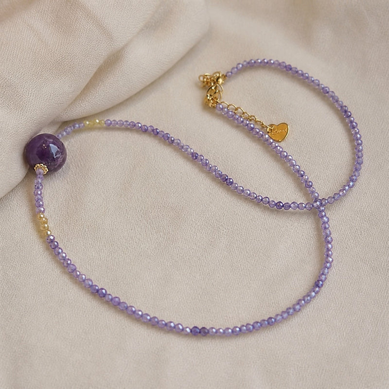 Etlla | Artisan Amethyst Beaded Choker Necklace