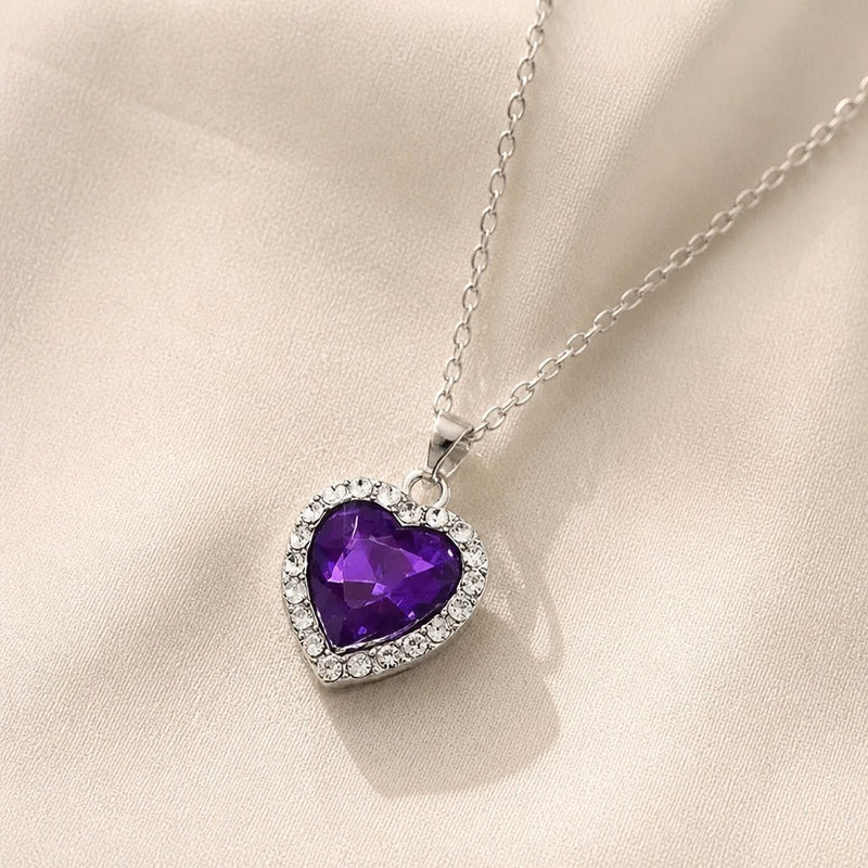 Litricia | Heart-Shaped Halo Pendant Necklace
