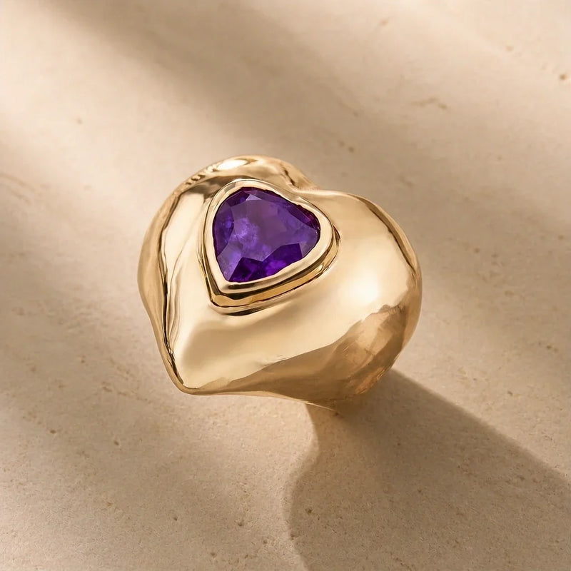 Amdys | Gold Heart-Shaped Cocktail Ring