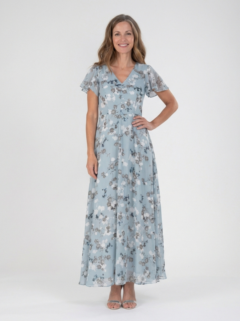 Sarper | Floral Chiffon Maxi Dress