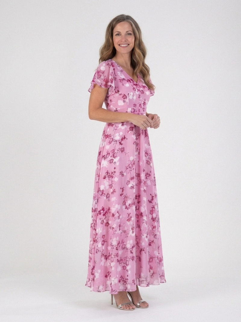 Sarper | Floral Chiffon Maxi Dress