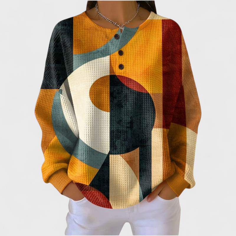 Sithleen | Structured Sweatshirt with Geometric Patterns