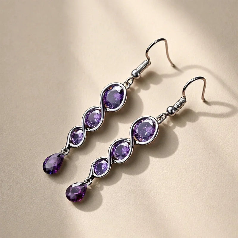 Dorene | Interconnected Silver Drop Earrings