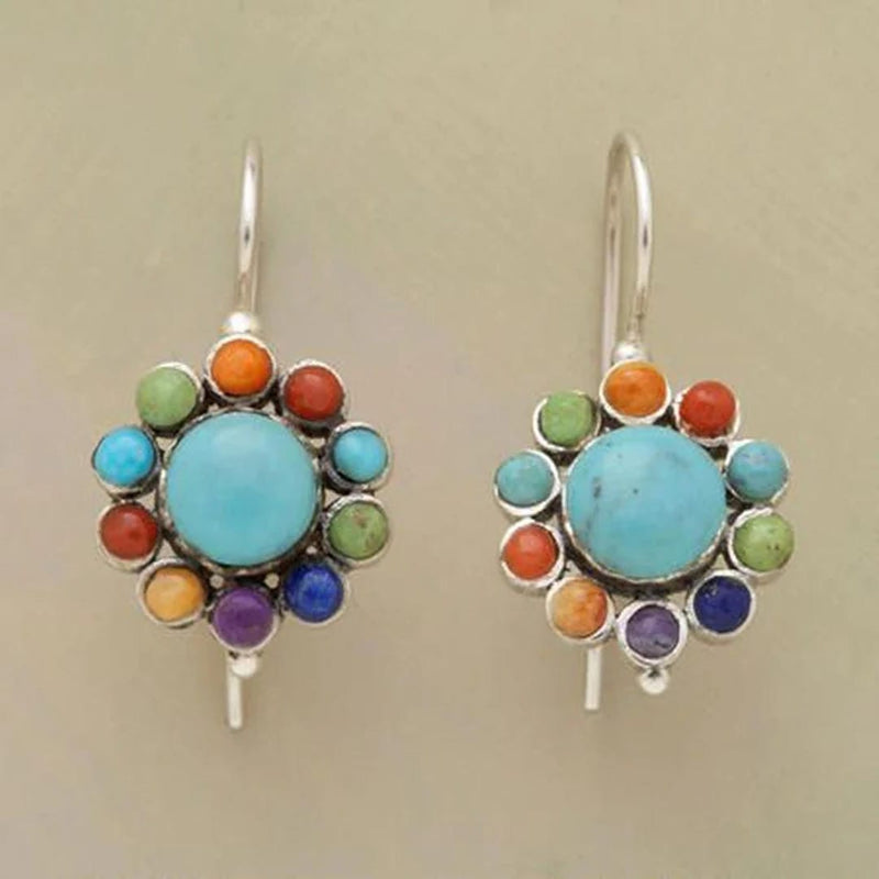 Flith | Turquoise Vintage Iris Hoop Earrings