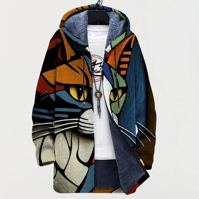 Sana | Cat-Themed Patterned Cardigan