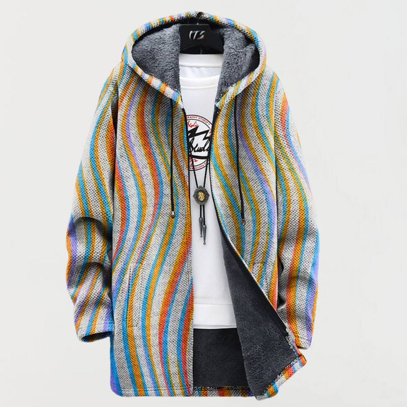 Loria | Wavy Striped Coat