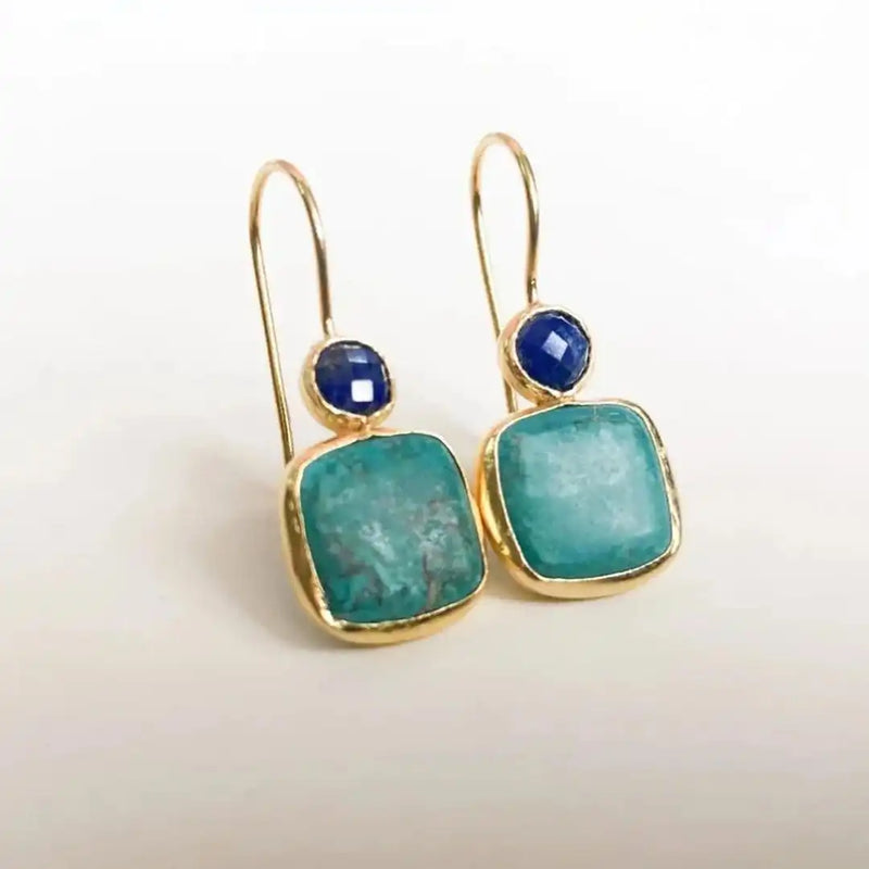 Maby | Antique-Inspired Gold and Turquoise Earrings