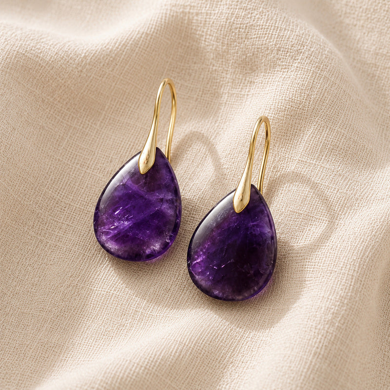 Lolla | Classic Amethyst Teardrop Charm Earrings