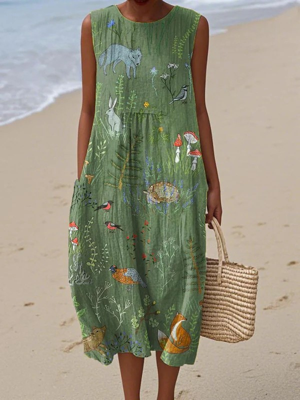 Misa | Woodland Midi Dress