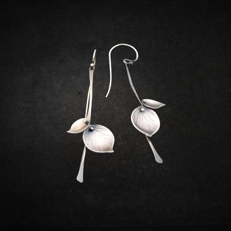 Mulvia | Vintage Silver Leaf Earrings