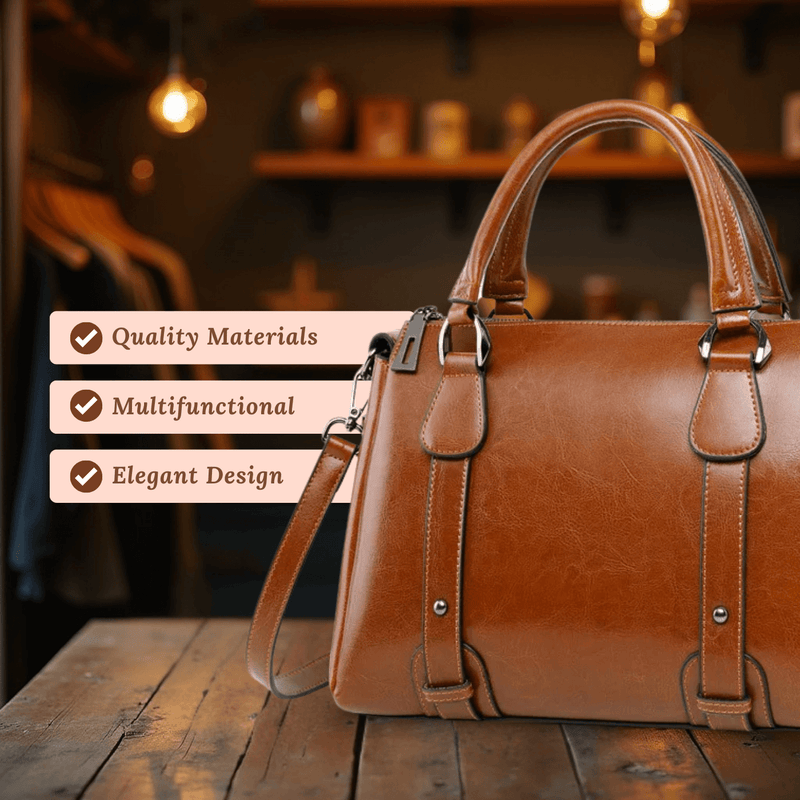 Amva | Valeria Top-Zip Satchel Shoulder Bag