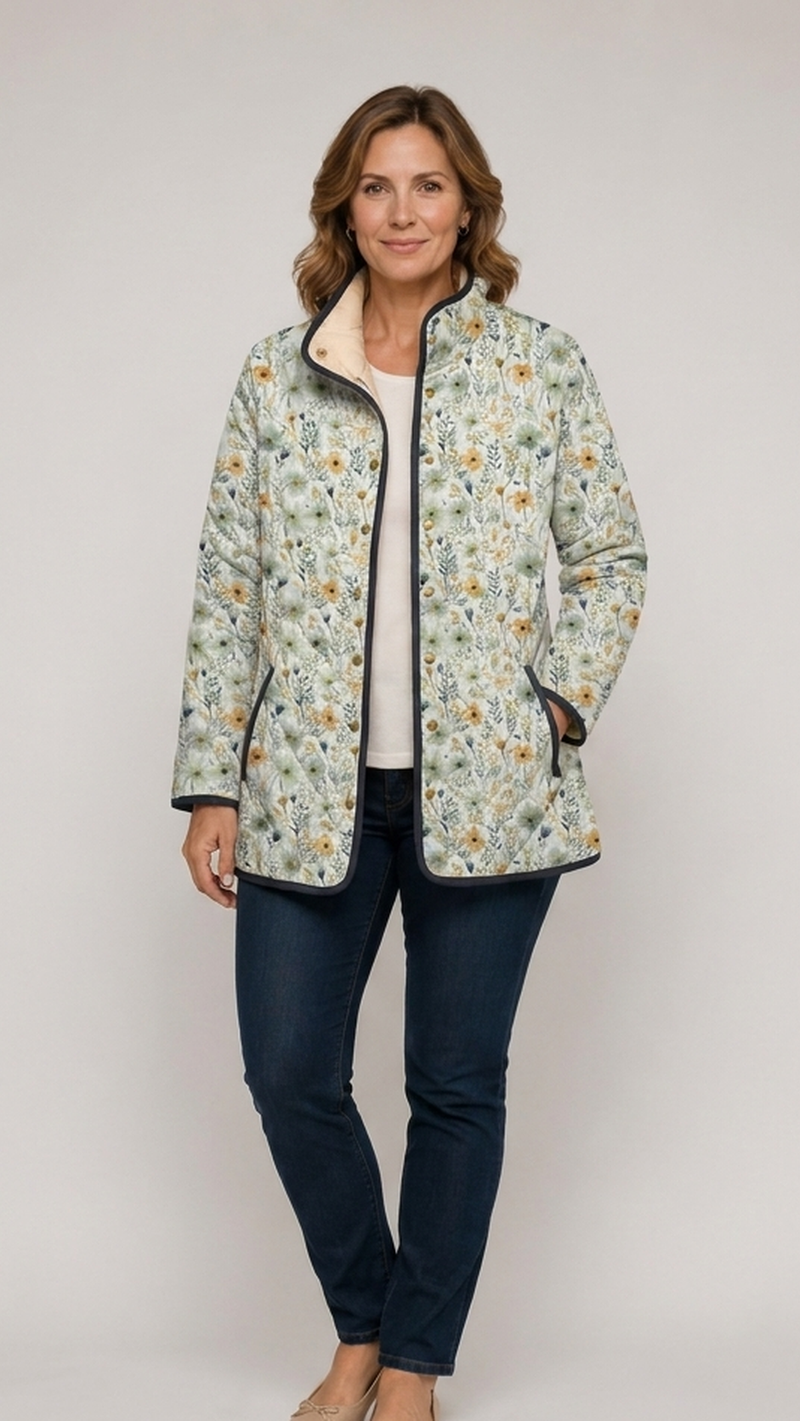 Vitha | Delightful Floral-Printed Quilted Jacket