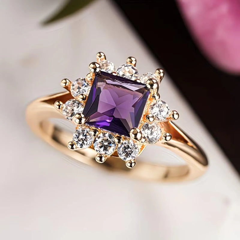 Glrene | Regal Halo Princess Statement Ring