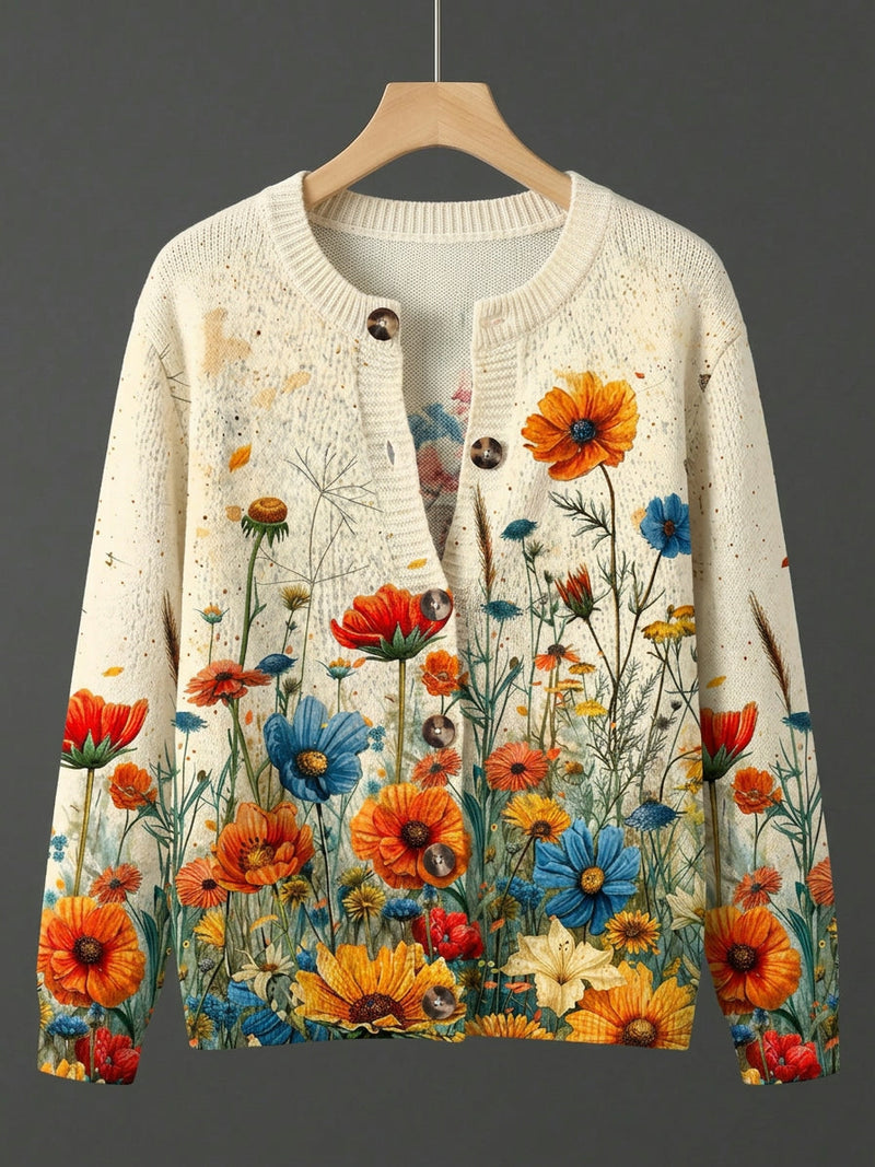 Joolet | Vintage Floral Print Cardigan Sweater