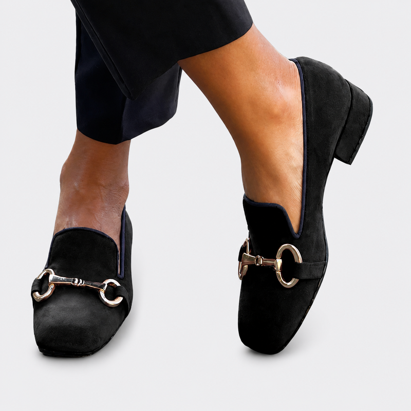 Imlly | Ornamental Buckle Loafers