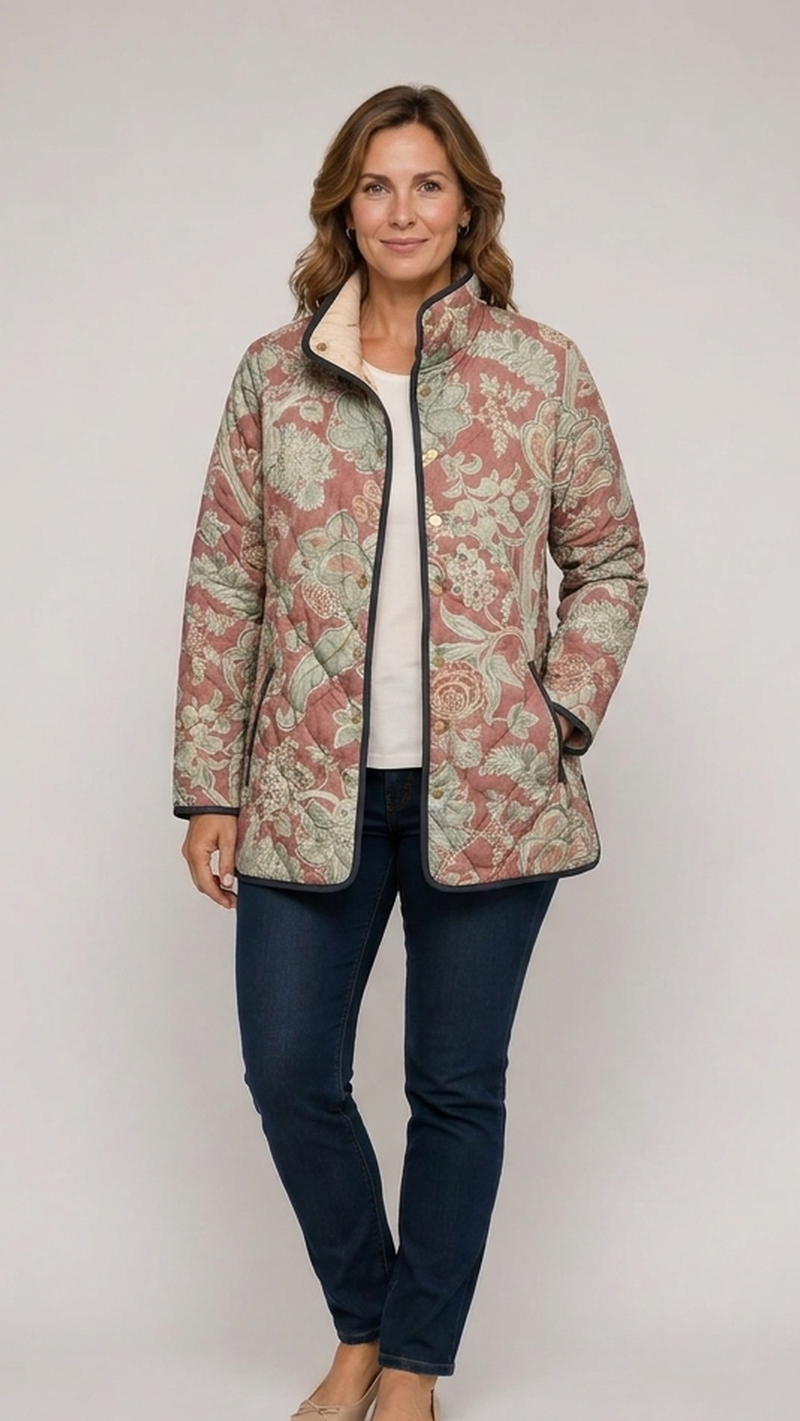 Donthia | Vintage Floral Casual Quilted Jacket