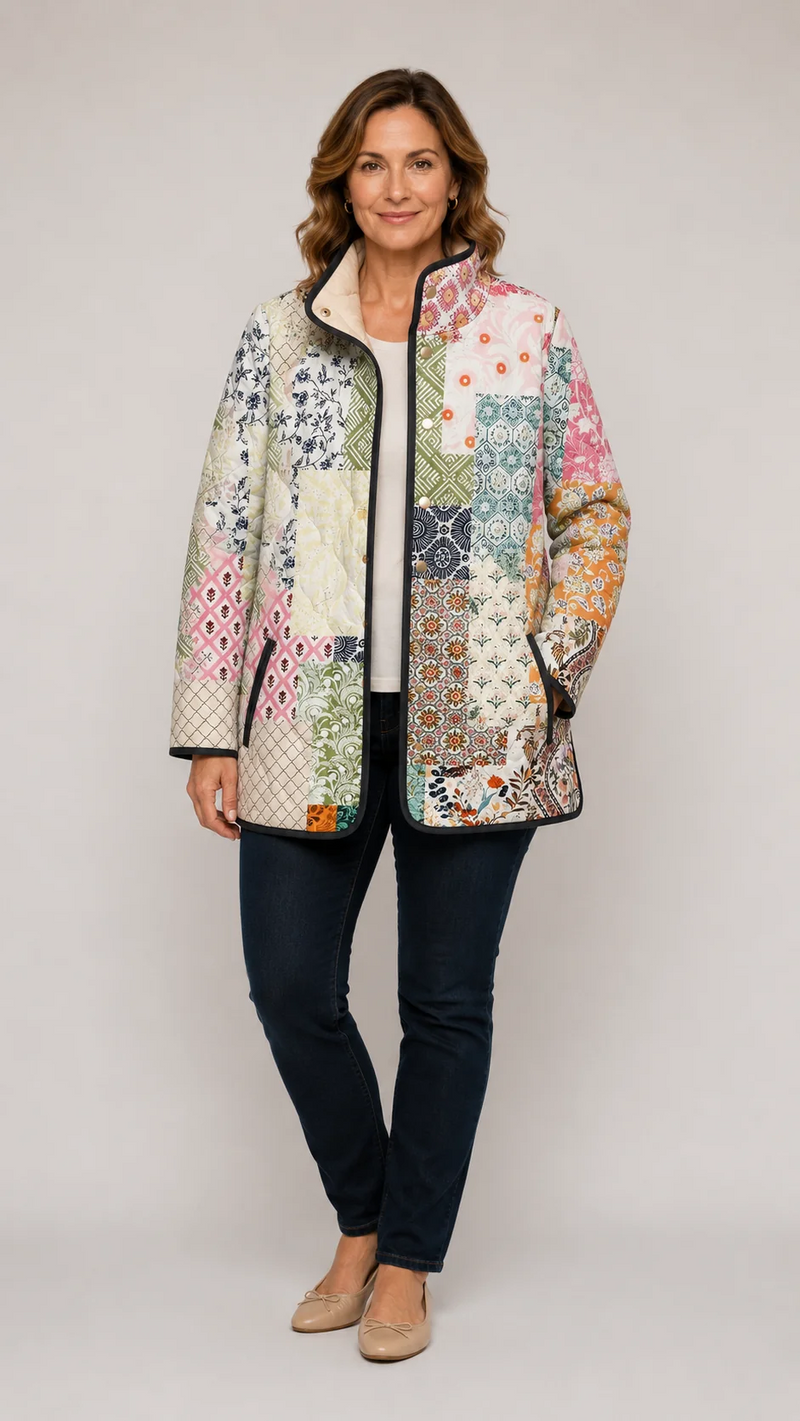 Frnor | Casual Floral Print Quilted Jacket