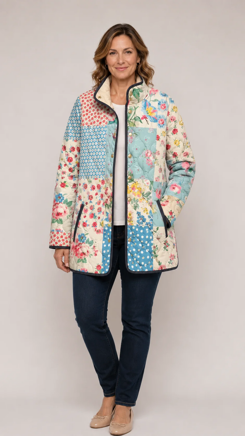 Hissica | Charming Floral Quilted Jacket For