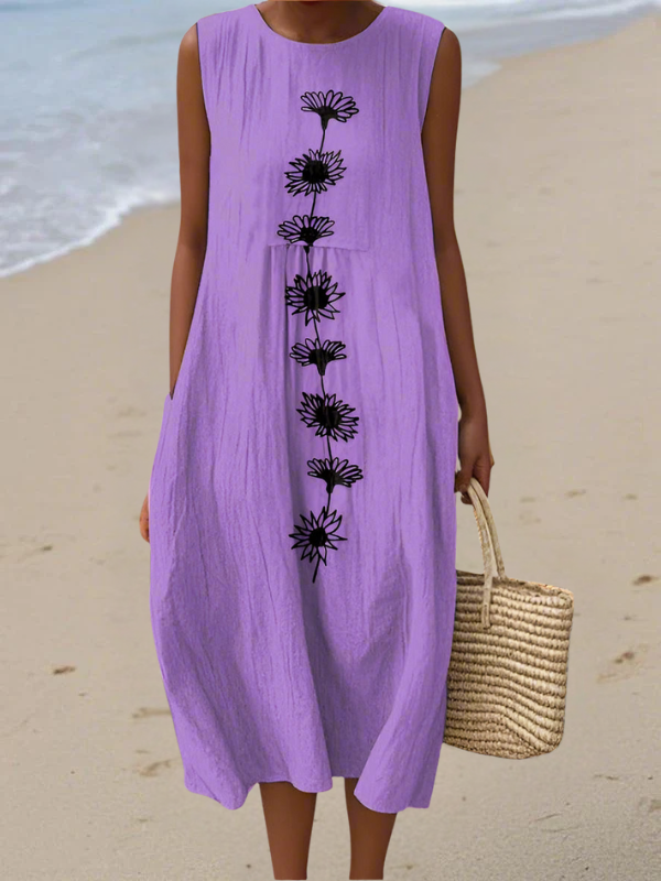 Joya | Violet Bloom Midi Dress
