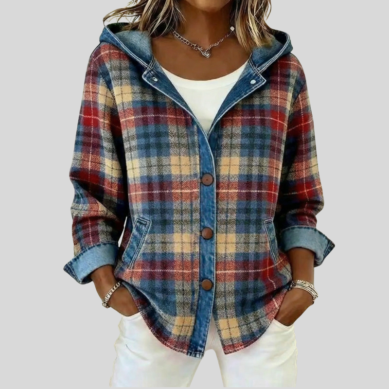 Naria | Hooded Checked Shacket