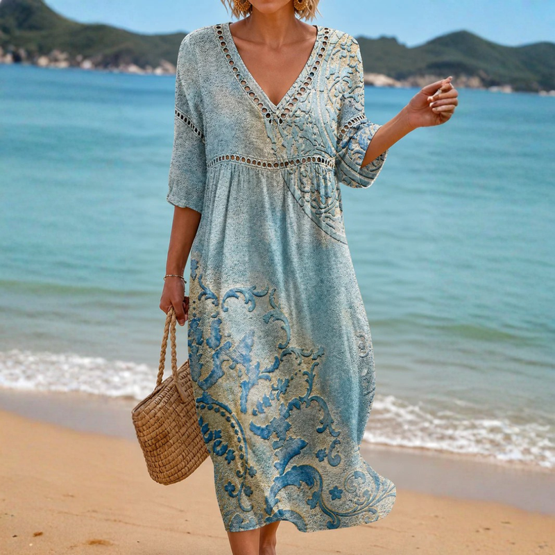 Caly | Elegant Pattern Beach Dress
