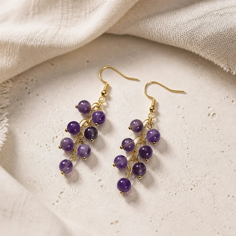 Lilen | Clustered Grape-Inspired Drop Earrings