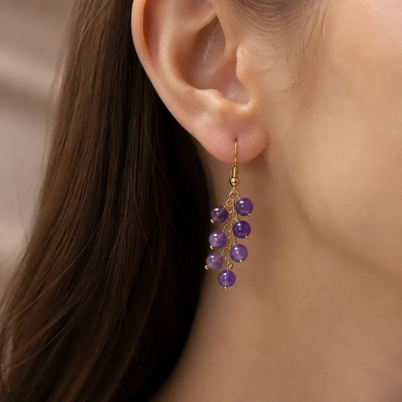 Lilen | Clustered Grape-Inspired Drop Earrings