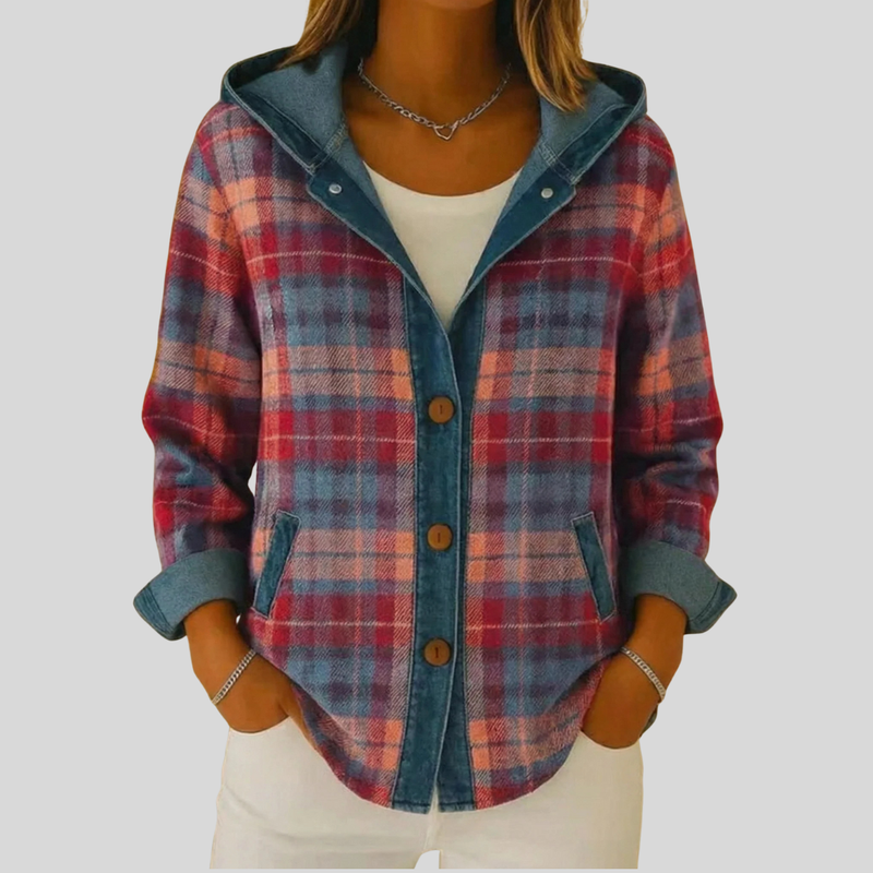 Valsa | Hooded Checked Shacket