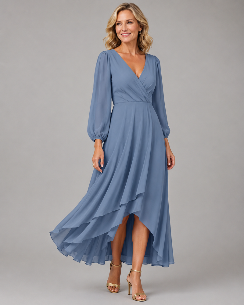 Phthleen | Elegant V-Neck Maxi Dress