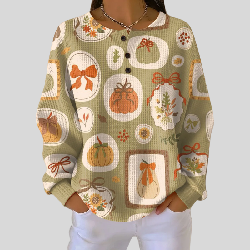 Perah | Autumn Bloom Textured Sweatshirt