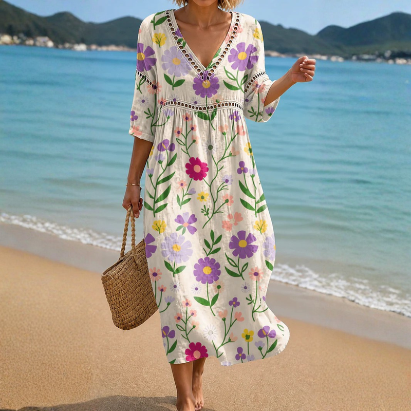 Emtie | Vibrant Floral Beach Dress