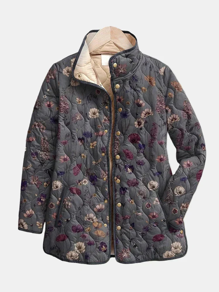 Aglia | Vintage Floral Print Quilted Jacket