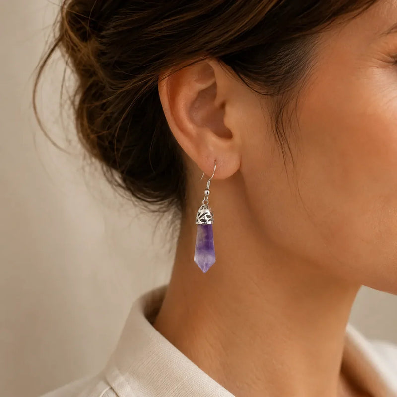 Rurley | Amethyst Gemstone Dangle Earrings
