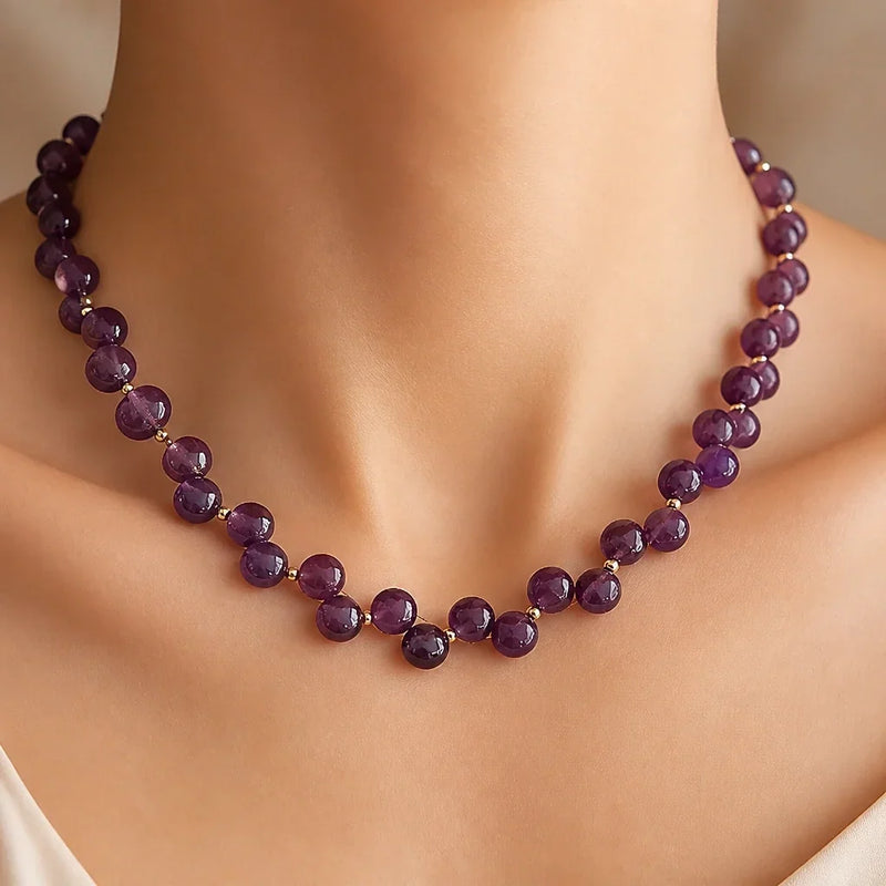Jesa | Amethyst Beaded Necklace Strand