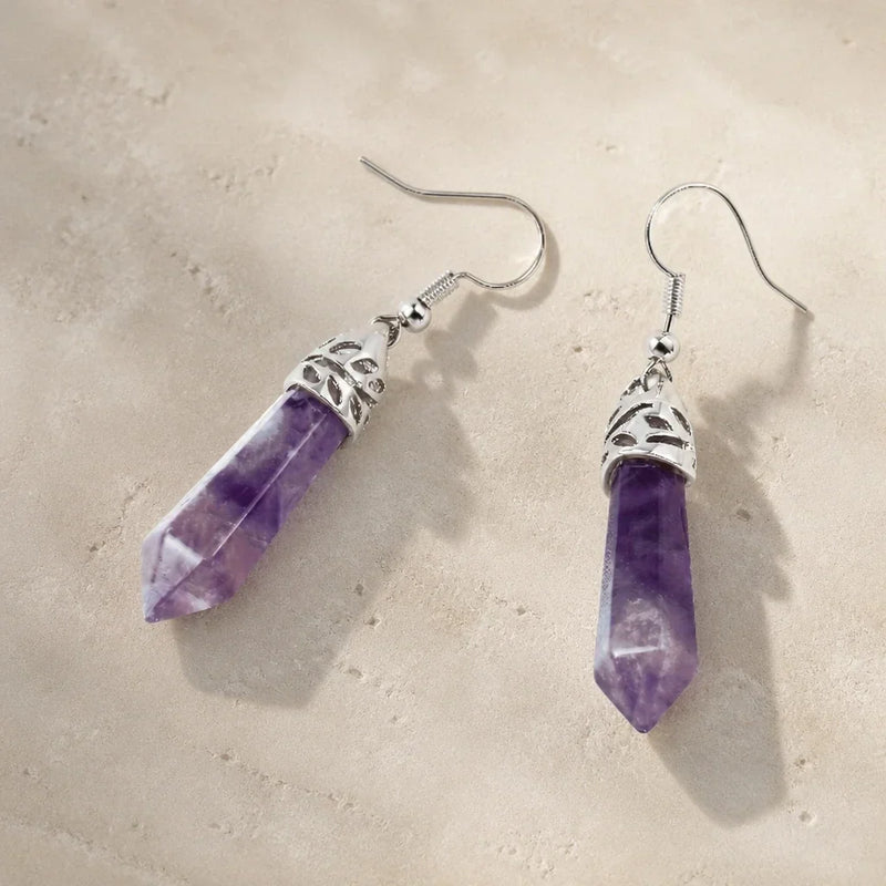 Rurley | Amethyst Gemstone Dangle Earrings