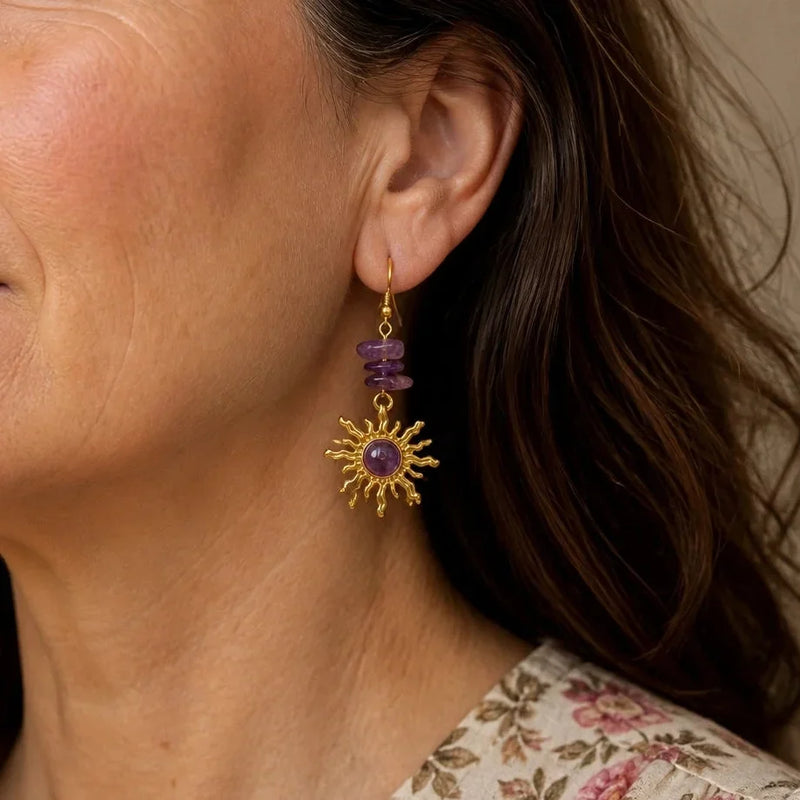 Imuline | Sunlit Gold Gravel Bead Earrings