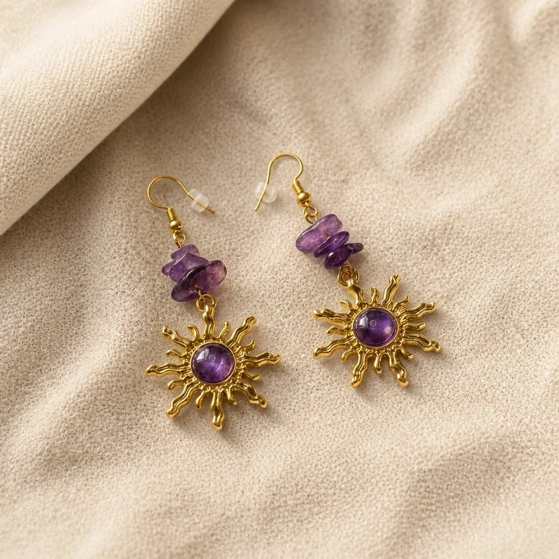 Imuline | Sunlit Gold Gravel Bead Earrings
