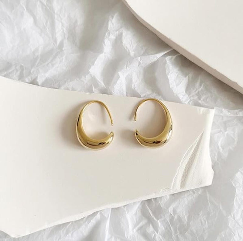 Meva | Gold and Silver Oval Hoop Earrings