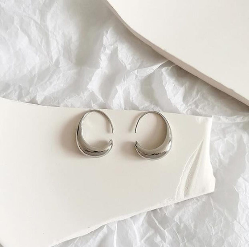 Meva | Gold and Silver Oval Hoop Earrings