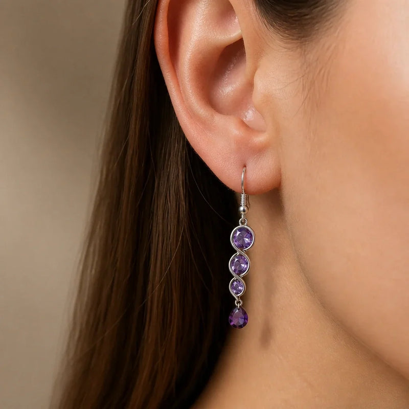 Dorene | Interconnected Silver Drop Earrings