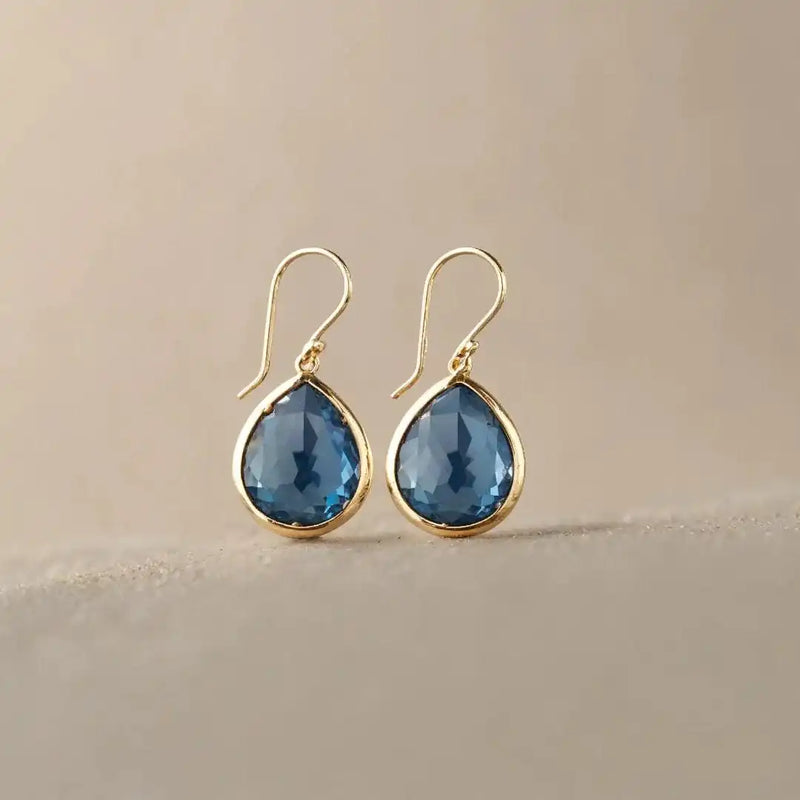 Soce | Vintage Blue Crystal Drop Earrings